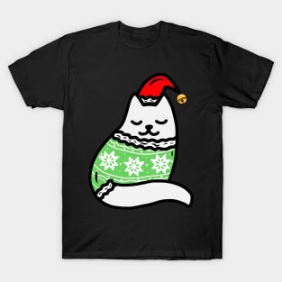 Ugly Christmas Sweater Cat T-Shirt